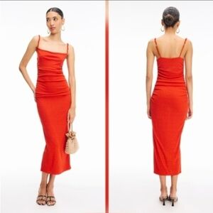 Nanushka Alexa Midi Dress In Red Casual Sleeveless Pull On Size XS